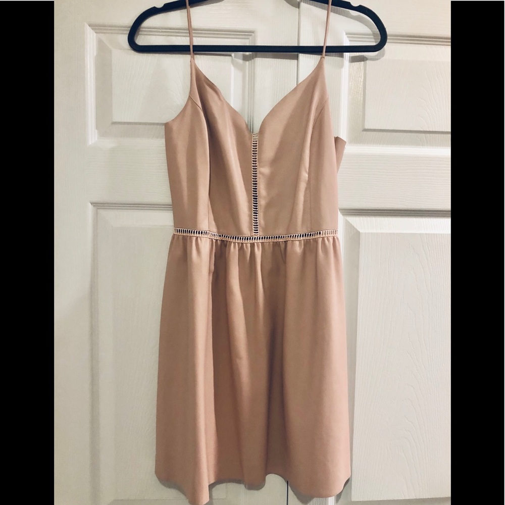 ZARA faux leather spaghetti strap dress